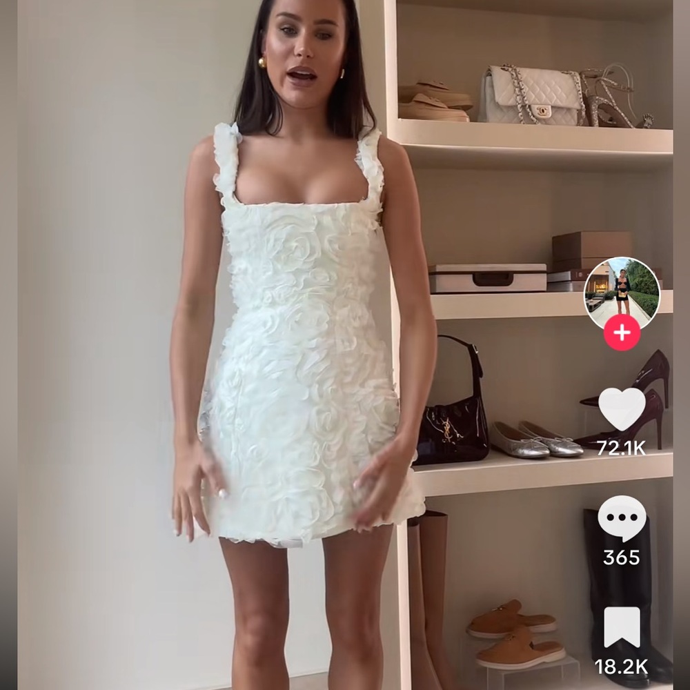 White rose mini dress